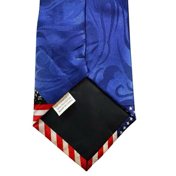 Steven Harris Iwo Jima Soldiers America Flag Novelty Necktie Vintage Polyester - Picture 5 of 6